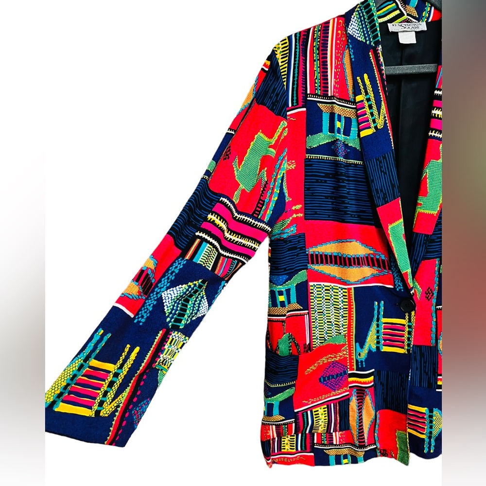 Vintage KenSington Square Jacket Size Medium 100% Rayon in excellent condition - Picture 6 of 8